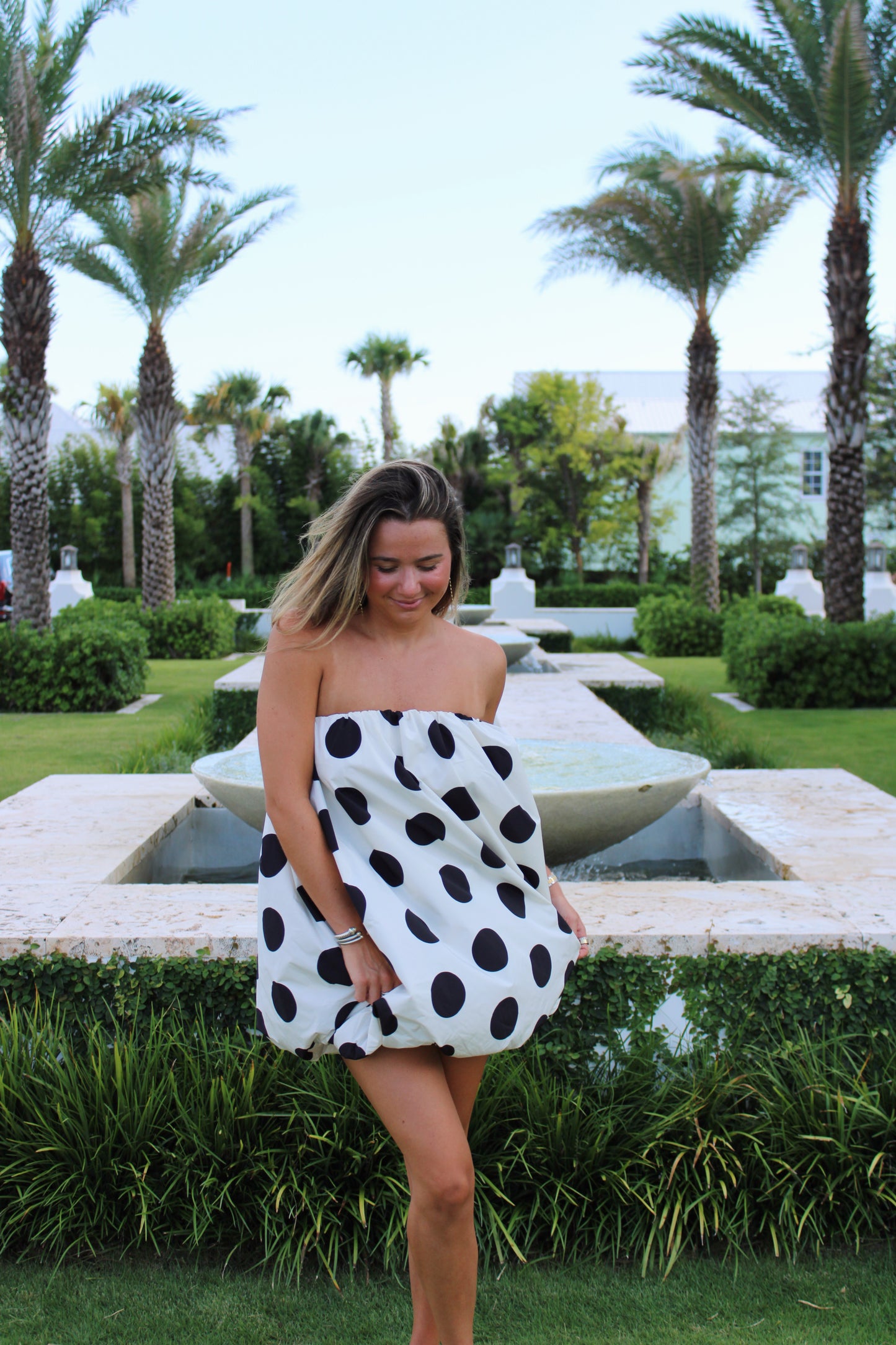 The Spotted Bubble Dress - in Black and White