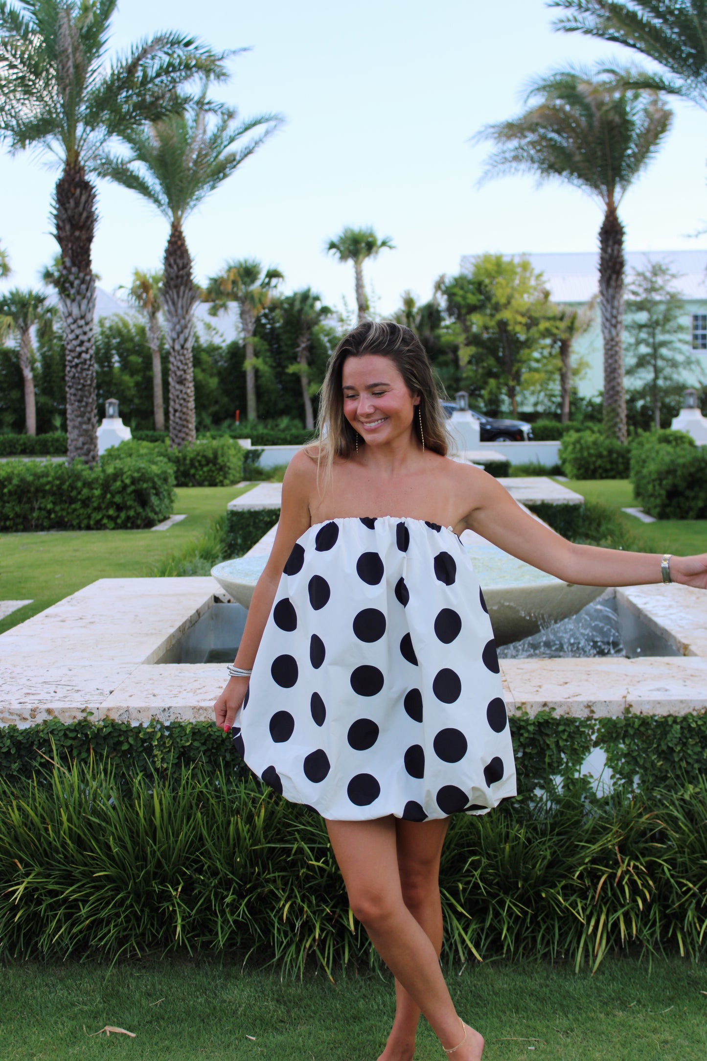 The Spotted Bubble Dress - in Black and White