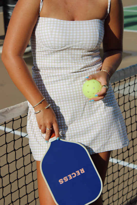 The Court Dress - In Beige Gingham